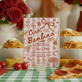 Convite Ciao Bambino Red Baby Shower