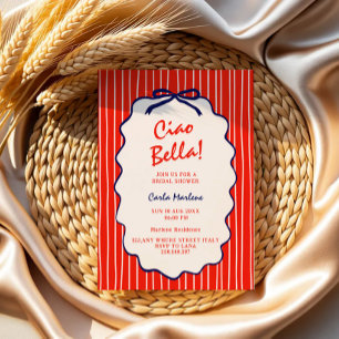 Convite Ciao Bella Chique Casamento Italiano Chá de Noiva