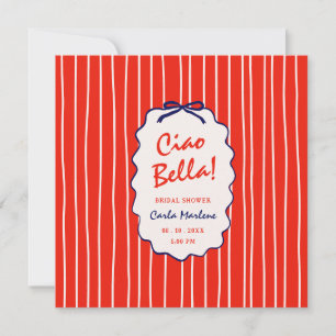 Convite Ciao Bella Chique Casamento Italiano Chá de Noiva