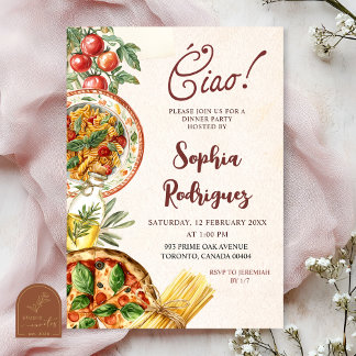 Convite Ciao Italian Dinner Party Invitation