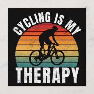 Convite Ciclismo é minha terapia Tipografia Vintage Engraç
