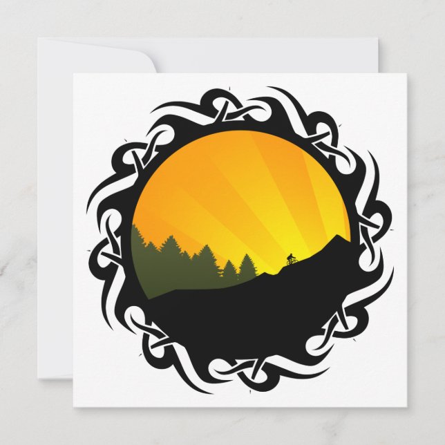 Convite ciclismo: rayz montanhês tribal (Frente)