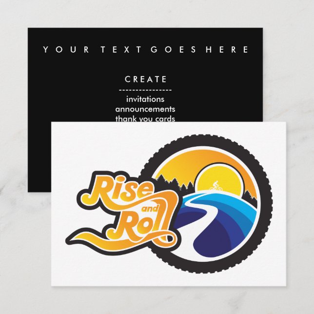 Convite ciclista ascendente e rolo (Frente/Verso)