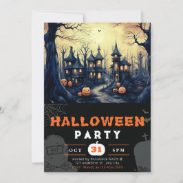 Convite Cidade Assombrada Casas Aboboradas Halloween