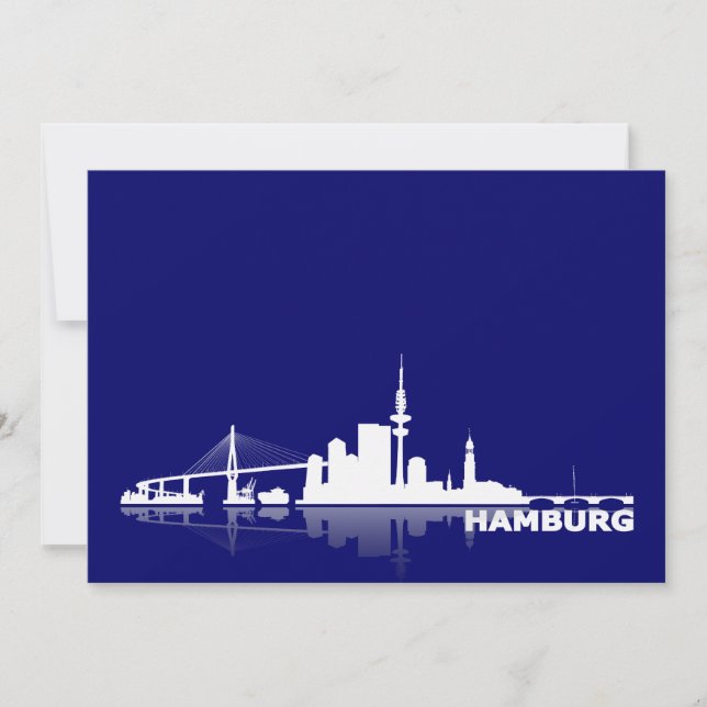 Convite Cidade de Hamburgo - Skyline Karte/Klappkarte/Einl (Frente)