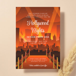 Convite Cidade do Tapete Vermelho de Hollywood Prom