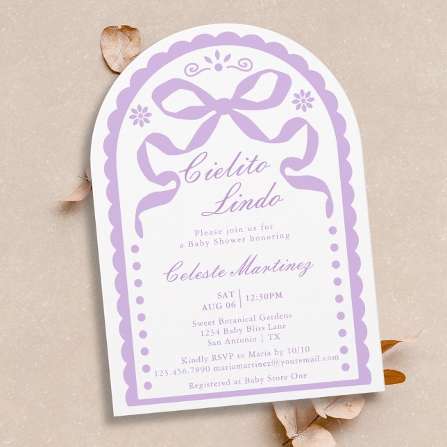 Convite Cielito Lindo Menina Papel Picado Roxo Chá de Bebê (Criador carregado)