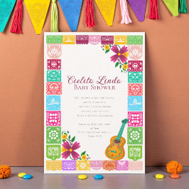 Convite Cielito Lindo Mexican Papel Picado Folk Art Fiesta