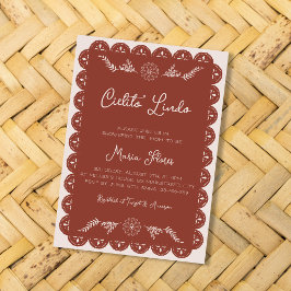 Convite Cielito Lindo Mexicano Papel Picado Chá de fraldas