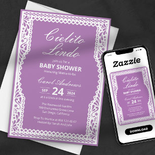 Convite Cielito Lindo Papel Picado Chá de fraldas mexicano