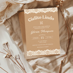 Convite Cielito Lindo Papel Picado Chá de fraldas neutro
