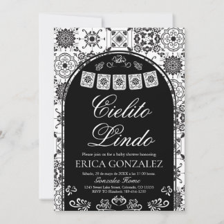 Convite Cielito Lindo Papel Picado Menino Chá de Bebê
