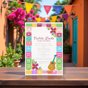 Convite Cielito Lindo Papel Picado Mexicano Arte Folclóric
