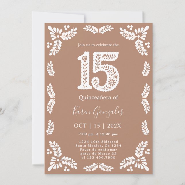 Convite Cielito Lindo Quinceanera (Frente)