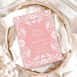 Convite Cielito Lindo Talavera Mexican Girl Baby Shower 