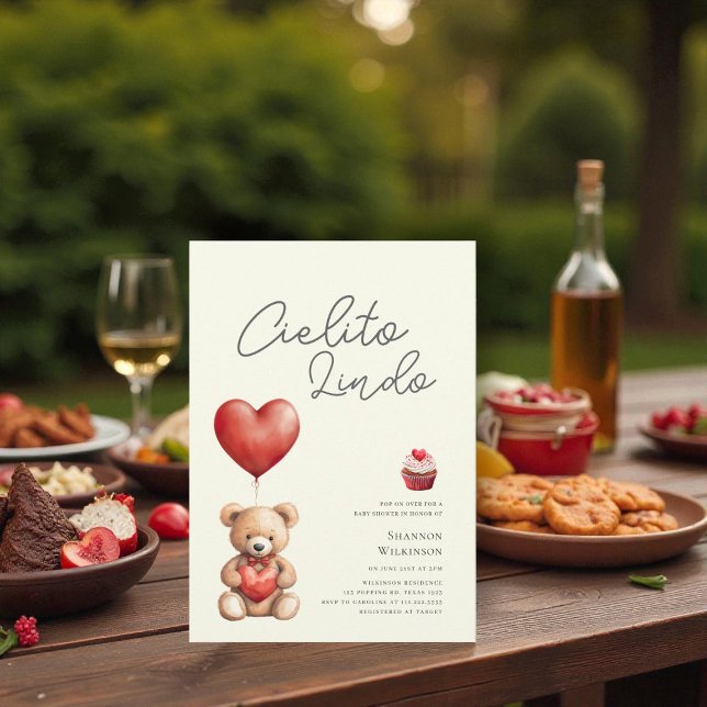 Convite Cielito Lindo teddy heart baby shower (Criador carregado)