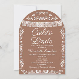 Convite Cielito Lindo Terracotta Papel Picado Baby Shower