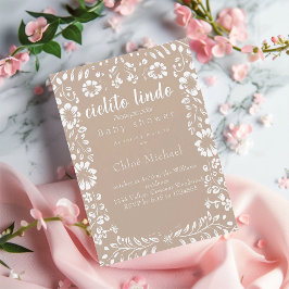 Convite cielto lindo Papel picado chá de fraldas