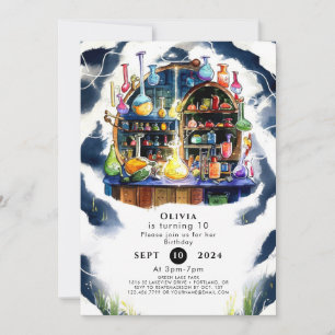 Convite Cientista de Química Simples Encantada Aniversário