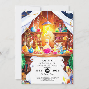 Convite Cientista Personalizado Whimsical Kids Aniversário