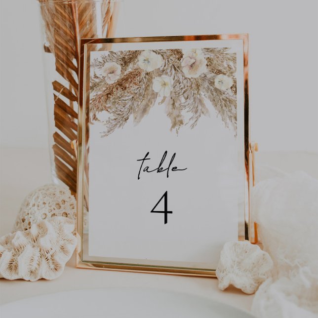 Convite CIERA Bohemian Pampas Beige Desert Table Numbers (Criador carregado)