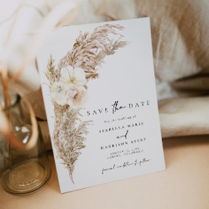 Convite CIERA Boho Dry Pampas Grass Salvar a Data