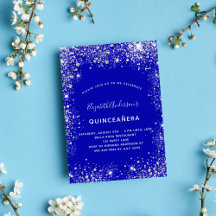 Cinceanera, glama de poeira azul real de prata