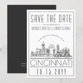 Convite Cincinnati Casamento Silhueta Estilizada Salve a D