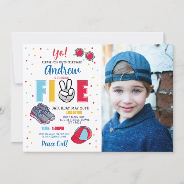 Convite Cinco Aniversários Para A Paz! Boys de Verão 5 (Frente)