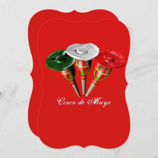 Convite Cinco de maio, festa mexicana (Frente/Verso)