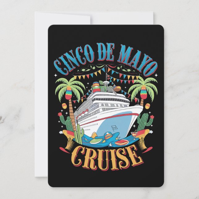 Convite Cinco De Mayo Cruise México Navio Mexicano Fiesta (Frente)