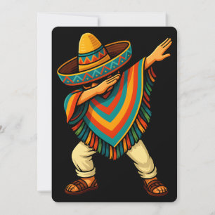 Convite Cinco de Mayo Dabbing mexicano Poncho