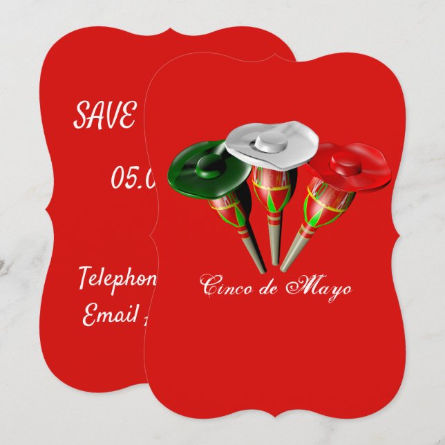 Convite Cinco de mayo ,fiesta mexicano (Frente/Verso)