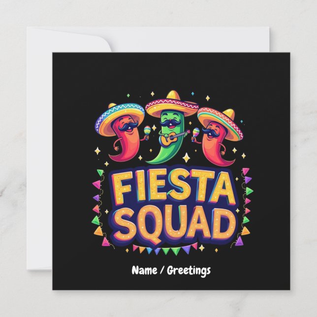 Convite Cinco de Mayo Fiesta Squad Family Party (Frente)