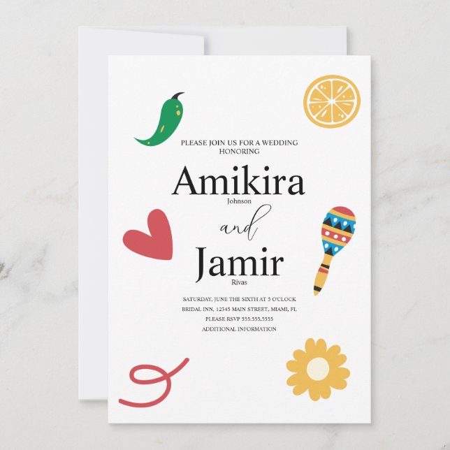 Convite Cinco de Mayo mexicano moderno (Frente)