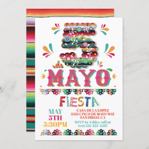 Convite Cinco de Mayo - Papel Fiesta Mexicano Picado