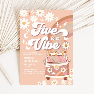Convite Cinco é um Vibe 5º Aniversário de Van Groovy