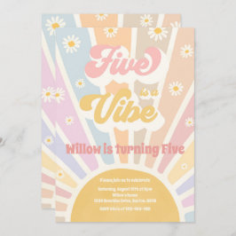 Convite Cinco É Uma 5 Vibe Boho Sunshine