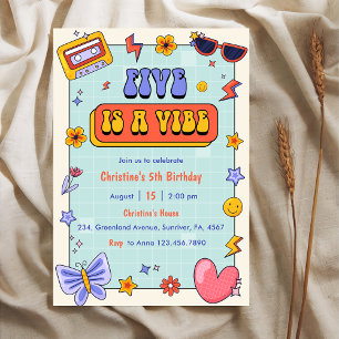 Convite Cinco É Uma Festa de aniversário De 5 De Hippie Vi