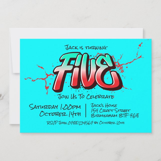 Convite Cinco Grafite Brilhante (Frente)