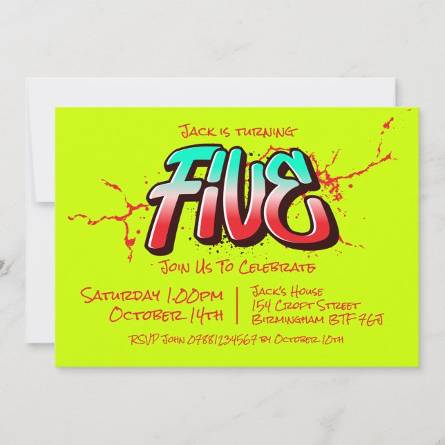Convite Cinco Grafites Coloridos (Frente)