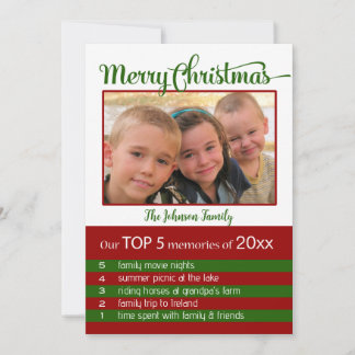 Convite Cinco principais memórias do Natal do ano
