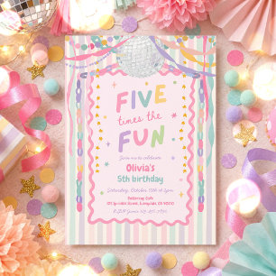 Convite Cinco Vezes O Divertido Aniversário de 5 Anos da M