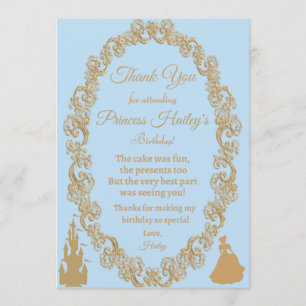 Convite Cinderela Aniversário Obrigado