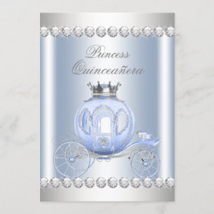 Convite Cinderela Azul Princesa Príncipes Quinze Anos Prat