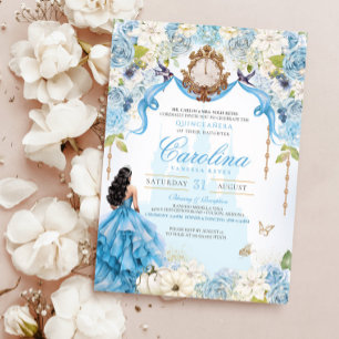 Convite Cinderela Azul, Princesa Real Cinceañera