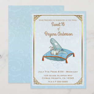 Convite Cinderela de Contos de Fadas Sapato de Vidro Festa