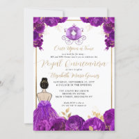 Cinderela Dourada Roxo Floral