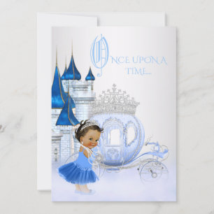 Convite Cinderela Étnica Princesa Era Uma Vez