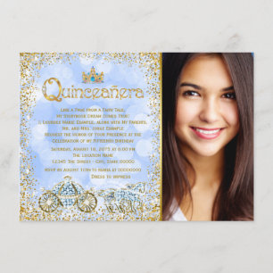 Convite Cinderela Princesa Carruagem Foto Quinceanera